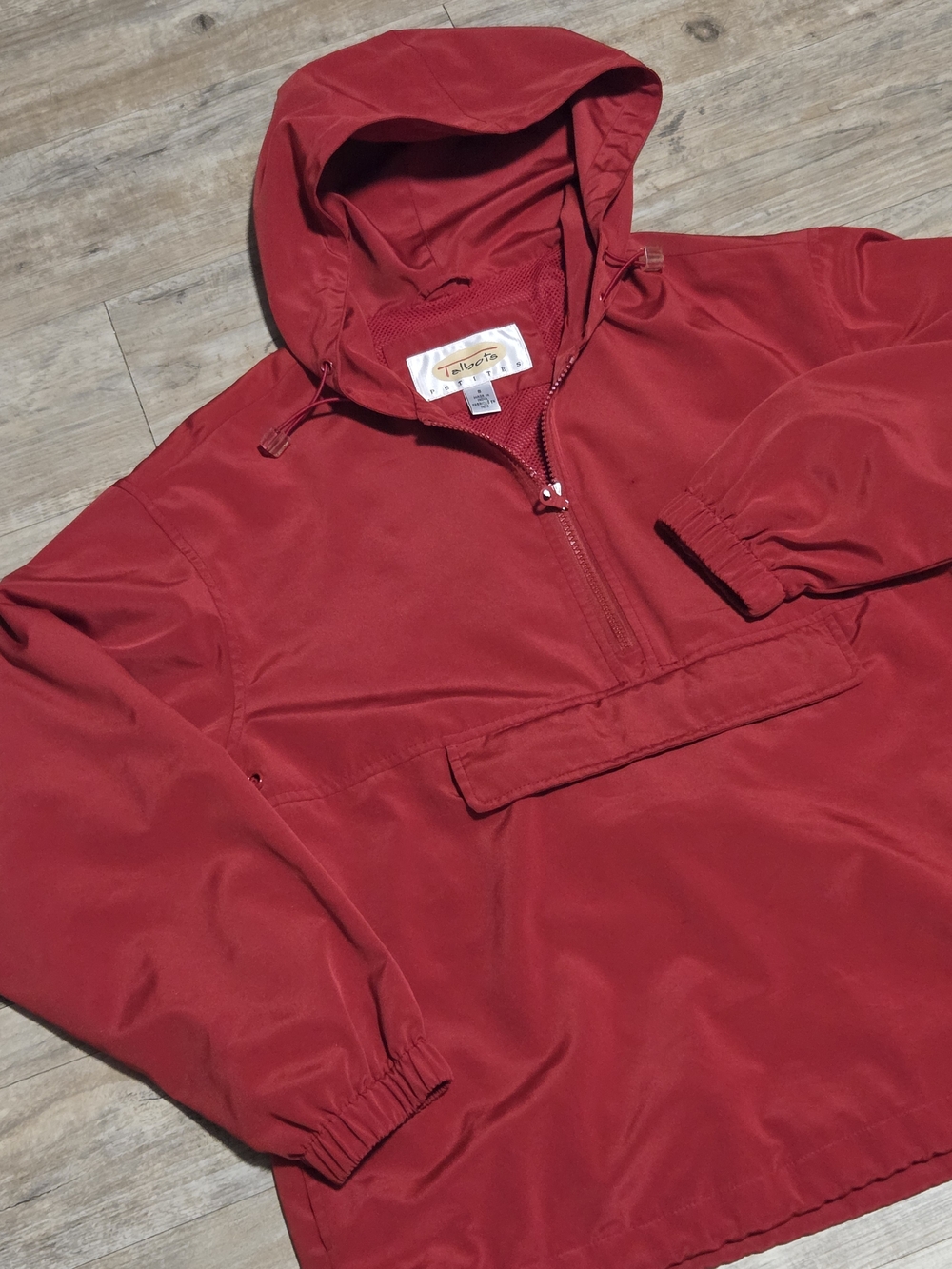 Vintage Talbots Petites Red Half-Zip Anorak Windbreaker Jacket - Size PS Small